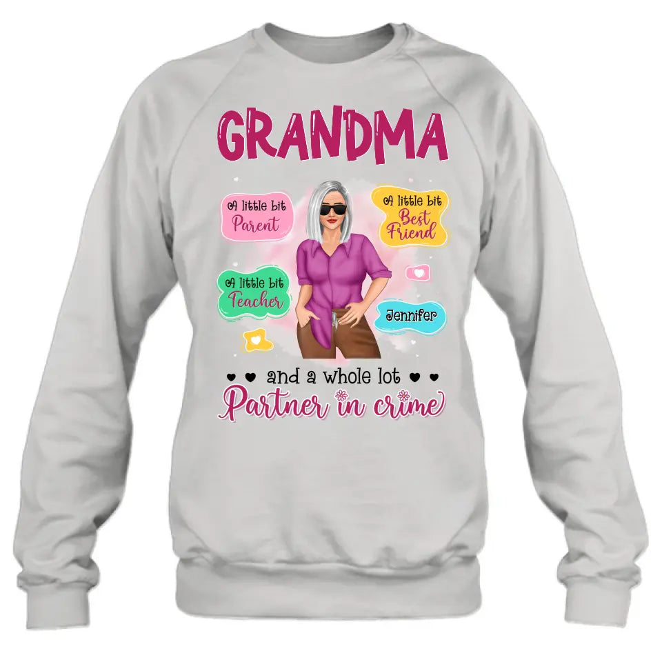 Personalized Grandma Mom Shirt - Mother's Day Gift Idea for Mom/Grandma - Partner In Crime