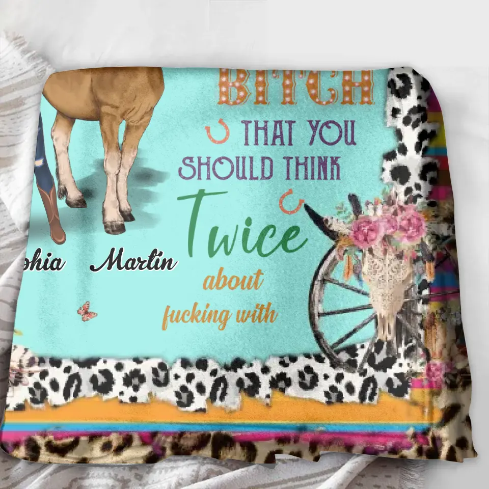 Personalized Horse Girl Quilt/Fleece Throw Blanket - Gift Idea For Girl/Horse Lovers - I'm Not A Beautiful Disaster
