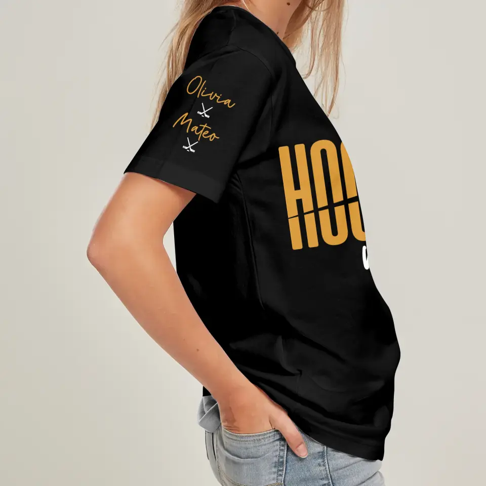 Personalized Hockey Mom AOP T-Shirt - Mother's Day Gift Idea for Mom/Grandma