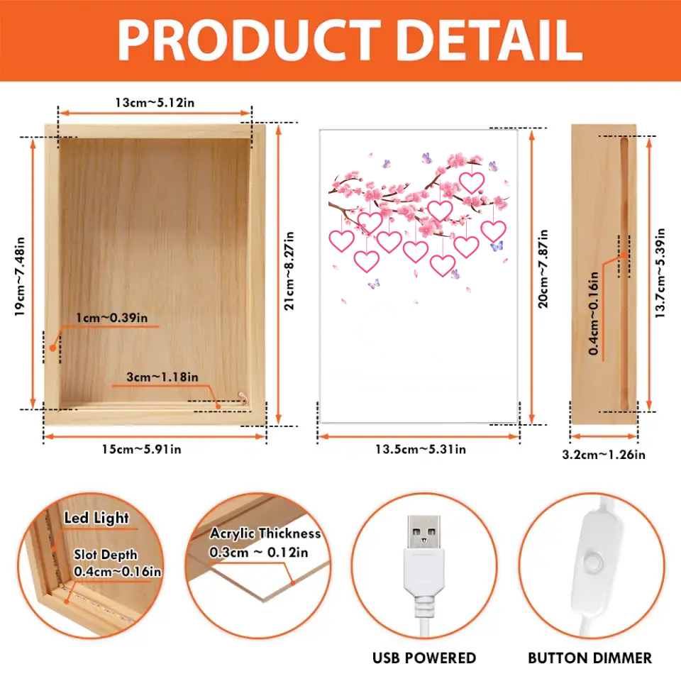 Personalized Mom Frame Light Box - Gift Idea For Mother's Day - Up to 10 Names - Mom Our Love Shines Bright Because Of You