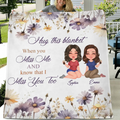Personalized Mom & Daughter Quilt/Fleece Throw Blanket - Mother's Day Gift Idea For Mom - Hug This Blanket