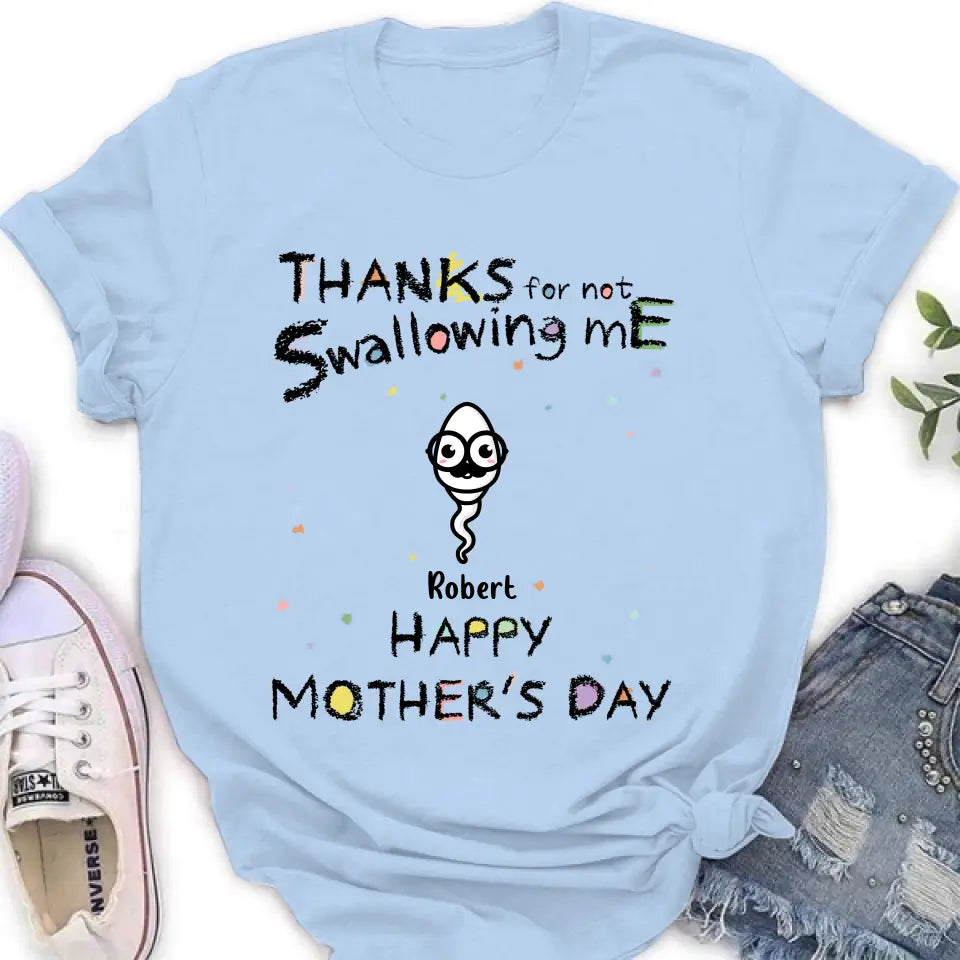 Personalized Sperms Shirt/Hoodie - Gift Idea For Mother's Day - Up to 10 Sperms - Thanks For Not Swallowing Us