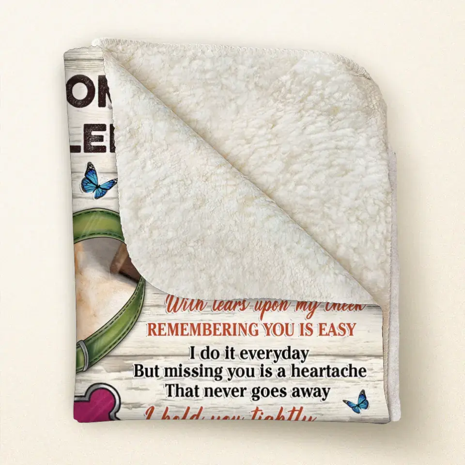 Personalized Memorial Pet Collar Fleece Throw/Quilt Blanket - Upload Photo - Memorial Gift Idea For Dog/Cat Lover - The Moment That You Left Me