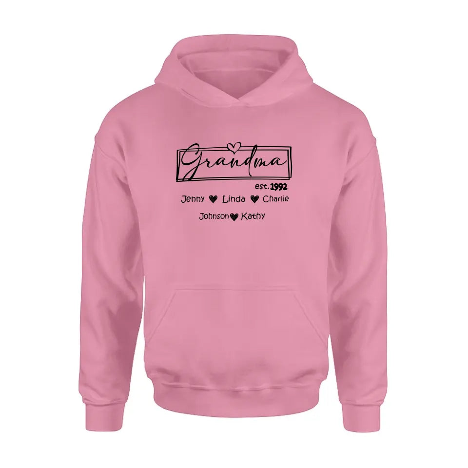 Personalized Mom And Grandma Shirt - Up to 12 People - Mother's Day Gift Idea for Mom/Grandma - Grandma Est.1992