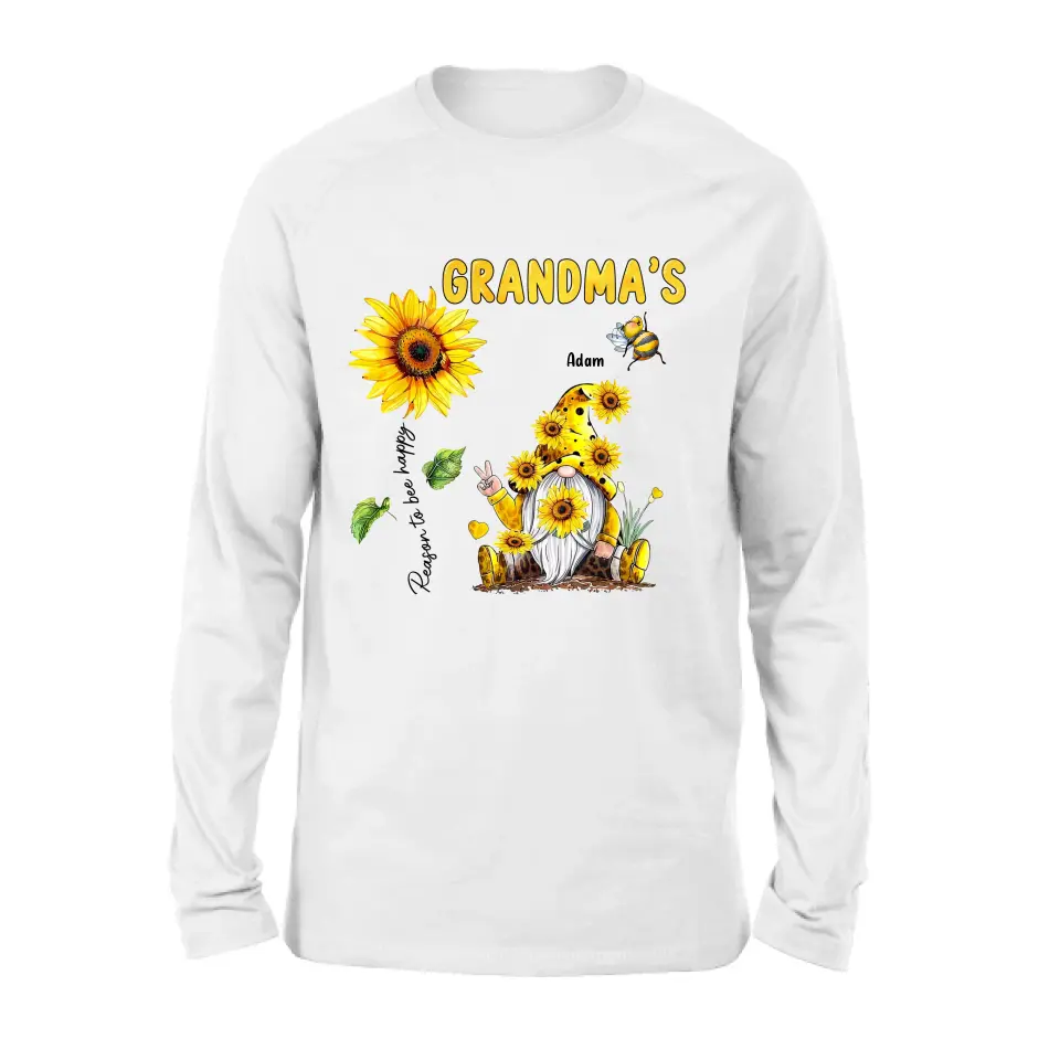 Personalized Grandma Shirt/Hoodie - Up to 6 Kids - Mother's Day Gift Idea For Grandma - Grandma's Reasons To Bee Happy