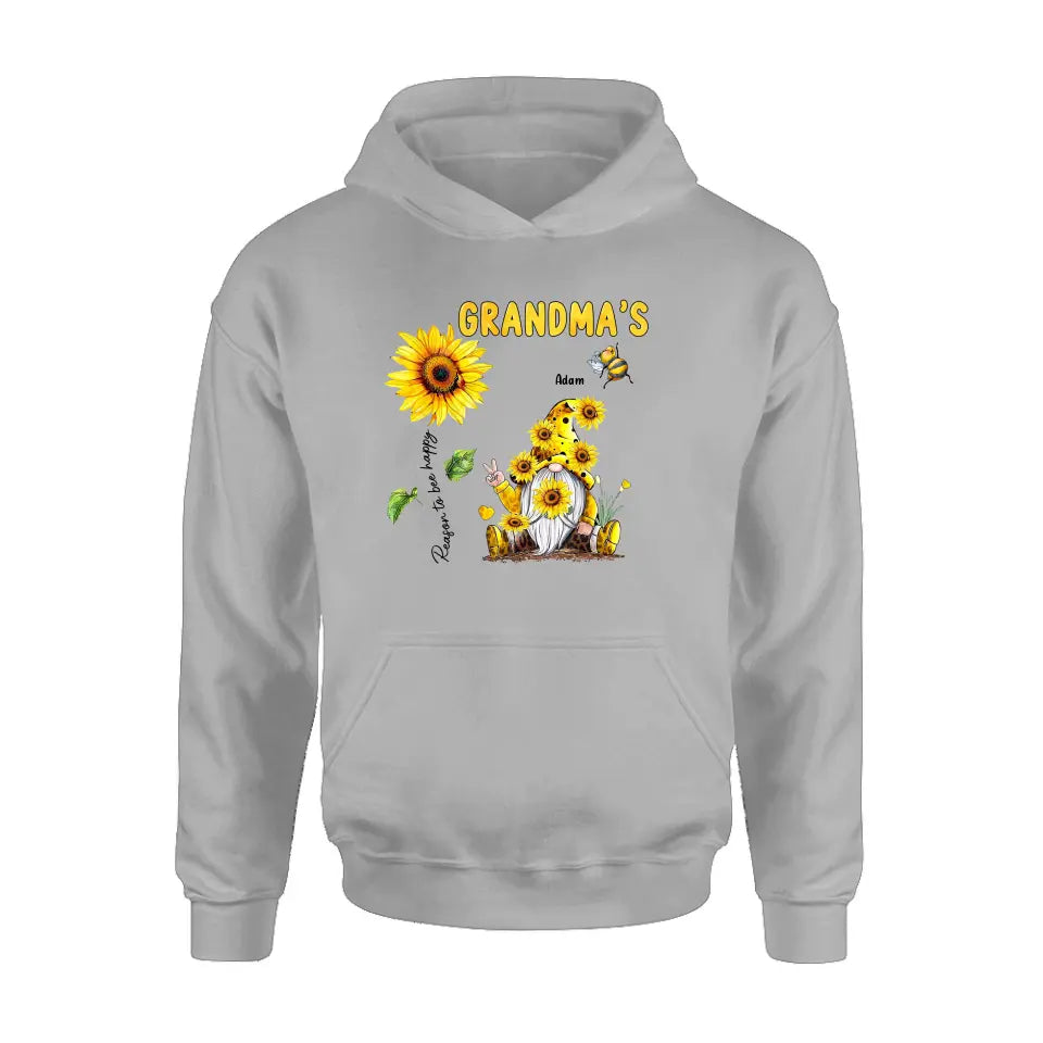 Personalized Grandma Shirt/Hoodie - Up to 6 Kids - Mother's Day Gift Idea For Grandma - Grandma's Reasons To Bee Happy