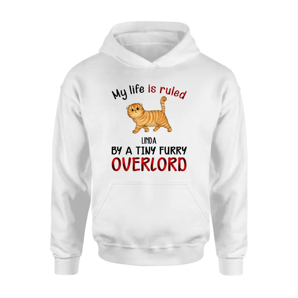 Personalized Pet Shirt/Hoodie - Up to 4 Dogs - Mother's Day/Father's Day Gift Idea For Dog/Cat Lovers - My Life Is Ruled By A Tiny Furry Overlord