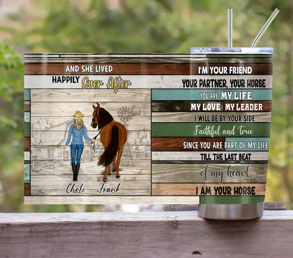 Personalized Horse Girl Tumbler - Up to 4 Horses - Gift Idea For Horse Lover - Just A Girl Who Loves Horses