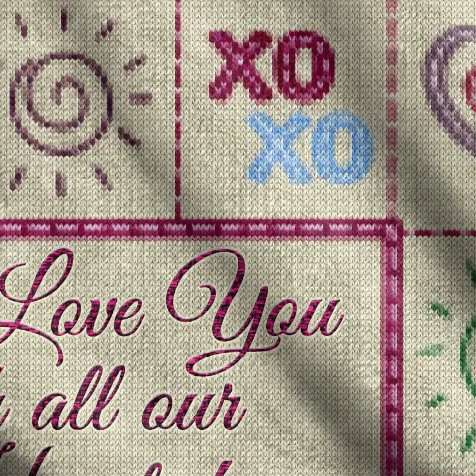 Personalized Grandma Mom Fleece Throw/Quilt Blanket - Up to 12 Kids - Mother's Day Gift Idea For Grandma/Mom - We Love You With All Our Hearts