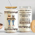 Personalized To My Daughter Clear Glass Can - Gift Idea From Mom - Whisper Back I Am The Storm