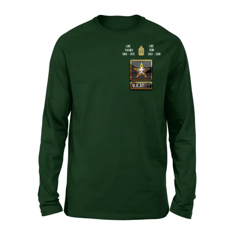 Personalized Veteran Shirt/Hoodie - Father's Day Gift Idea For Dad - Like Father Like Son
