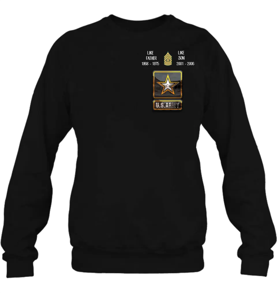 Personalized Veteran Shirt/Hoodie - Father's Day Gift Idea For Dad - Like Father Like Son