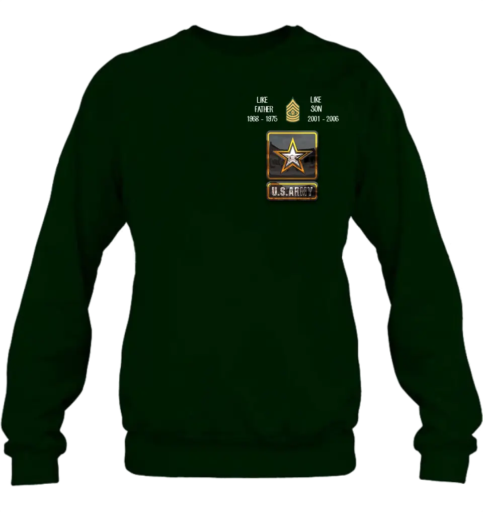 Personalized Veteran Shirt/Hoodie - Father's Day Gift Idea For Dad - Like Father Like Son