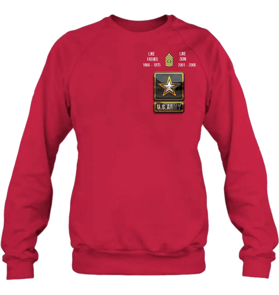 Personalized Veteran Shirt/Hoodie - Father's Day Gift Idea For Dad - Like Father Like Son