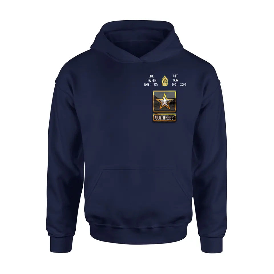 Personalized Veteran Shirt/Hoodie - Father's Day Gift Idea For Dad - Like Father Like Son