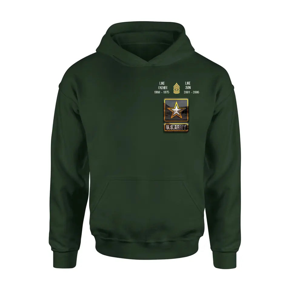 Personalized Veteran Shirt/Hoodie - Father's Day Gift Idea For Dad - Like Father Like Son