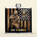 Personalized Veteran Leather Flask - Father's Day Gift Idea For Dad/Veteran