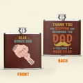 Personalized Bonus Dad Leather Flask - Dad with up to 6 Kids - Father's Day Gift Idea For Dad - Thank You For Stepping And Becoming The Dad You Didn't Have To Be