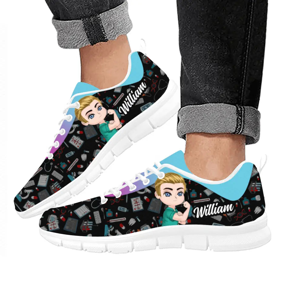 Personalized Male Nurse Sneakers - Gift Idea For Nurse/Birthday Gift