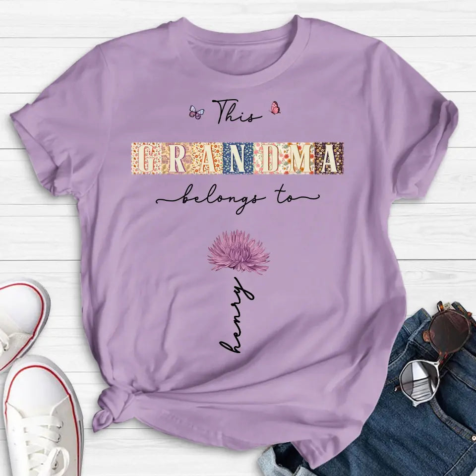 Personalized Grandma Shirt/Hoodie - Up to 12 Kids - Mother's Day Gift Idea for Grandma - This Grandma Belongs To