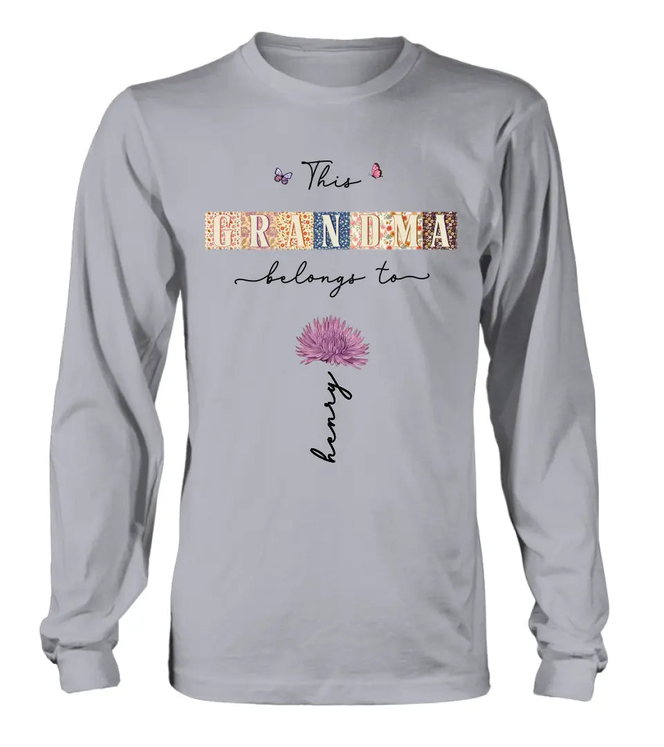 Personalized Grandma Shirt/Hoodie - Up to 12 Kids - Mother's Day Gift Idea for Grandma - This Grandma Belongs To