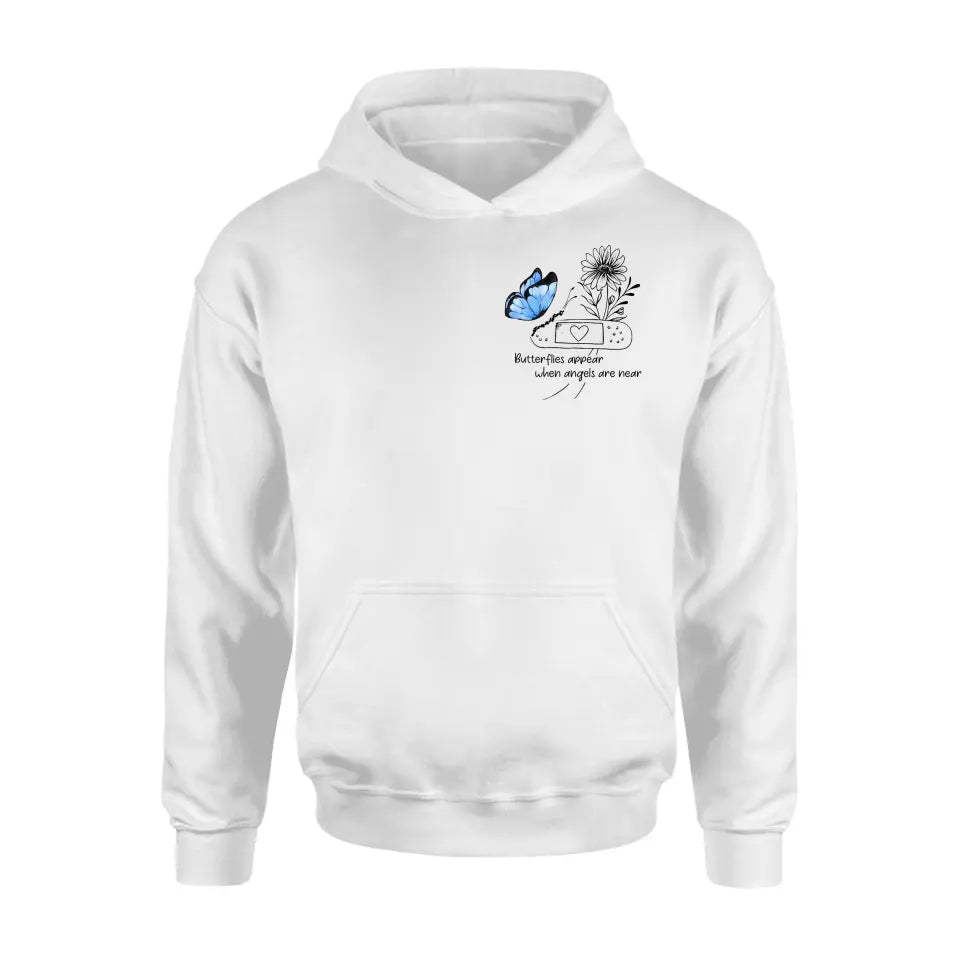 Personalized Memorial Unisex T-shirt/Long Sleeve/Sweatshirt/Hoodie - Memorial Gift Idea - Butterflies Appear When Angels Are Near