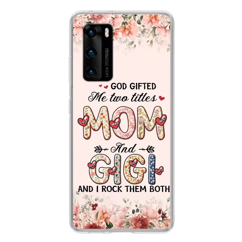 Personalized Grandma Phone Case - Up to 7 Kids & 7 Grandkids - Mother's Day Gift Idea for Grandma/Mom - God Gifted Me Two Titles - Xiaomi/Oppo/Huawei