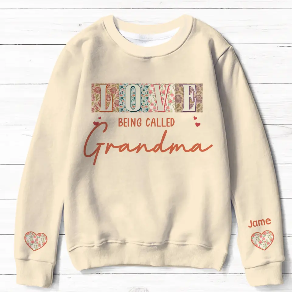 Personalized Grandma/Mom AOP Sweater - Up to 10 Grandkids - Mother's Day Gift Idea For Grandma/Mother - Love Being Called
