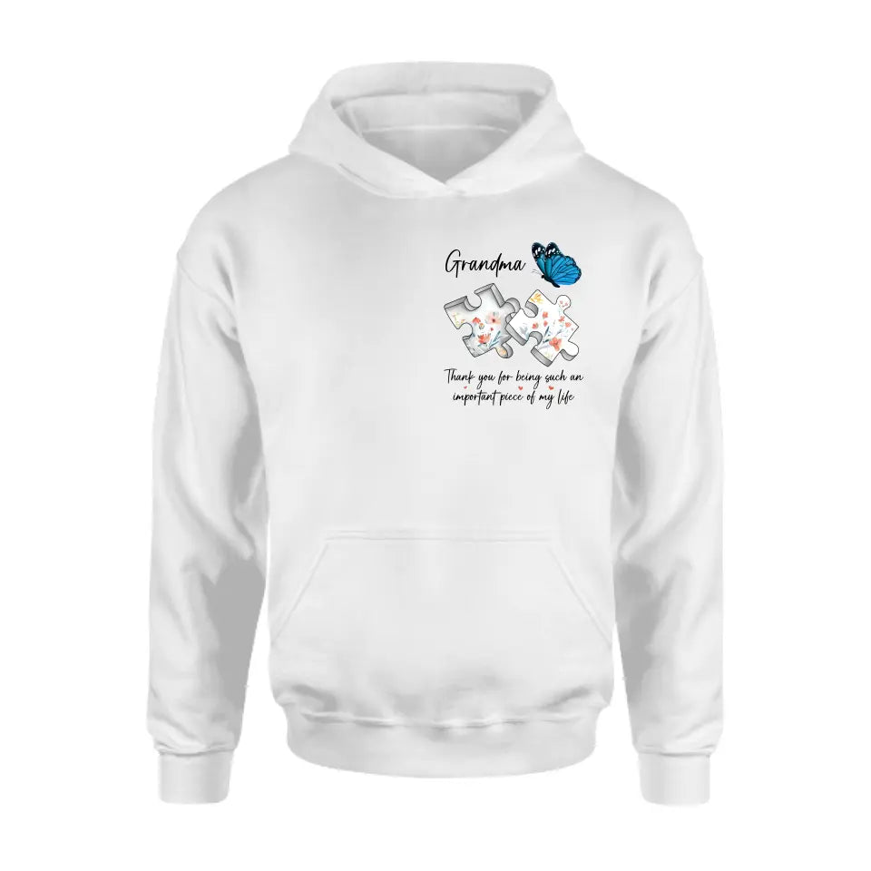 Personalized Butterfly Shirt/Hoodie - Gift Idea for Mother's Day/Father's Day - Thank You For Being Such An Important Piece Of My Life