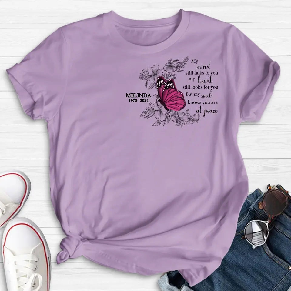 Personalized Butterfly Memorial T-shirt - Bereavement Gift For Loss of Family Members