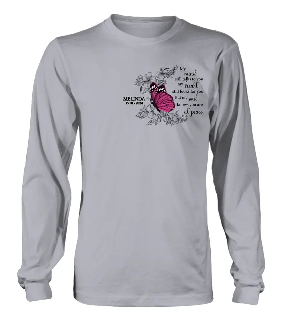 Personalized Butterfly Memorial T-shirt - Bereavement Gift For Loss of Family Members