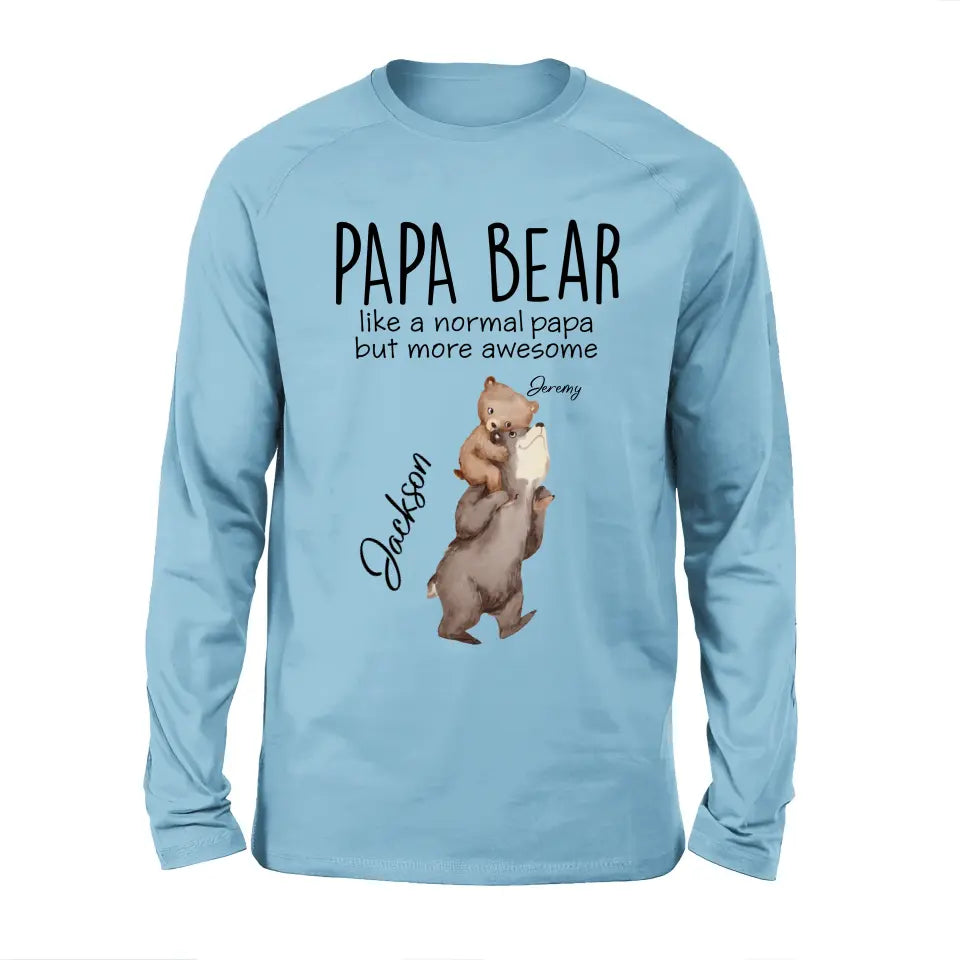 Personalized Bear Family Shirt/Hoodie - Up to 5 Kids - Gift for Mother's Day/Father's Day - Papa Bear Like A Normal Papa But More Awesome