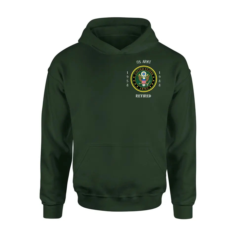 Personalized Retired Veteran Shirt/Hoodie - Father's Day Gift Idea for Veteran