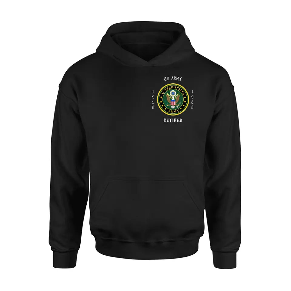 Personalized Retired Veteran Shirt/Hoodie - Father's Day Gift Idea for Veteran