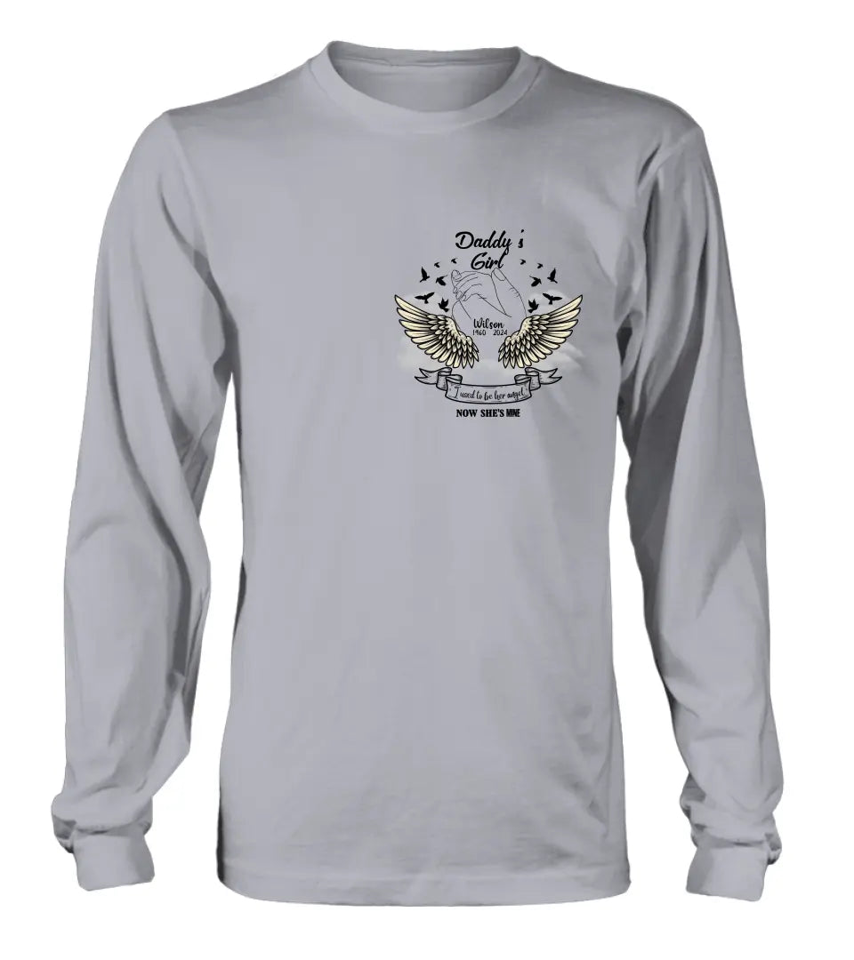 Personalized Memorial Angel Shirt/Hoodie - Memorial Gift Idea for Mother's Day/Father's Day - Grandma's Girl I Used To Be Her Angel Now She's Mine