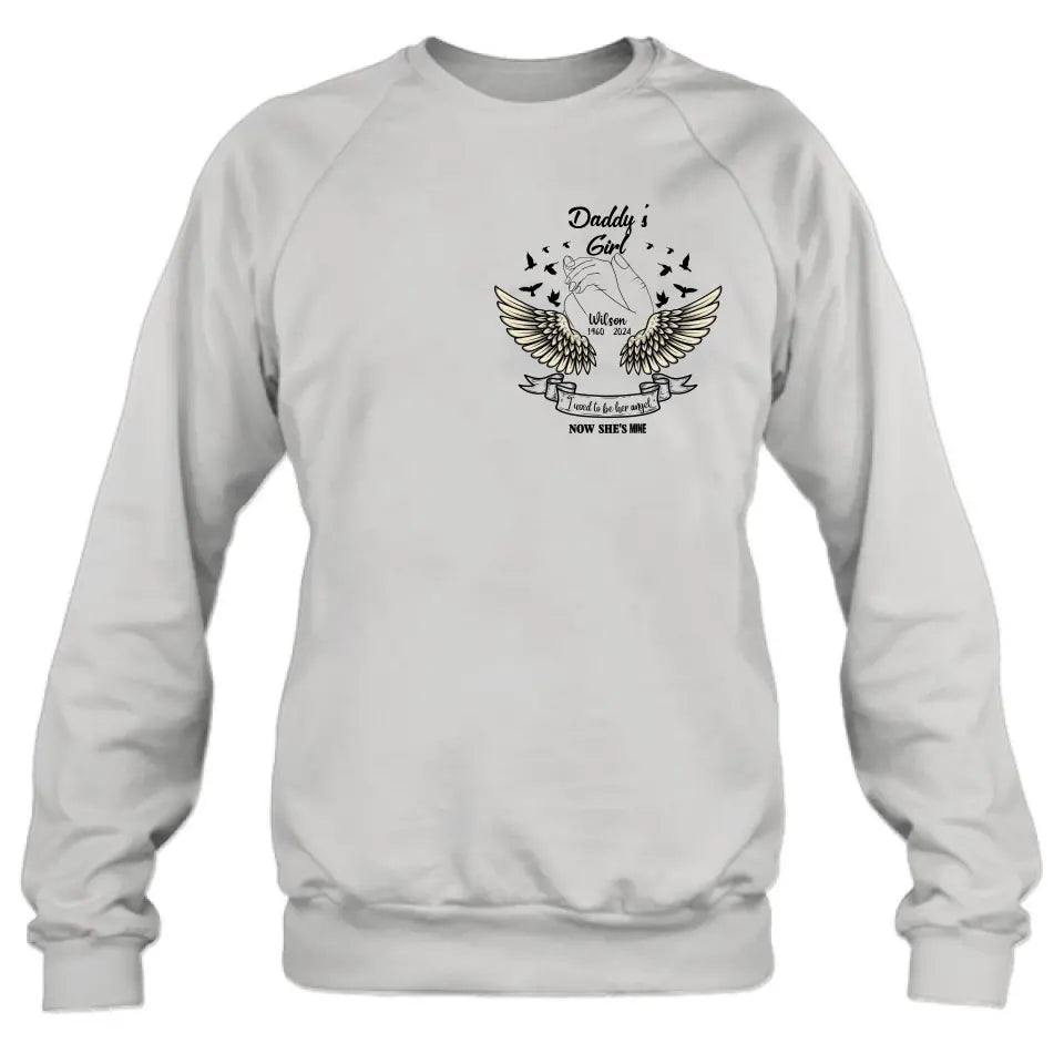 Personalized Memorial Angel Shirt/Hoodie - Memorial Gift Idea for Mother's Day/Father's Day - Grandma's Girl I Used To Be Her Angel Now She's Mine