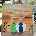 Personalized Gone Fishing In Heaven Fleece Throw Blanket/Quilt - Memorial Gift Idea For Dad