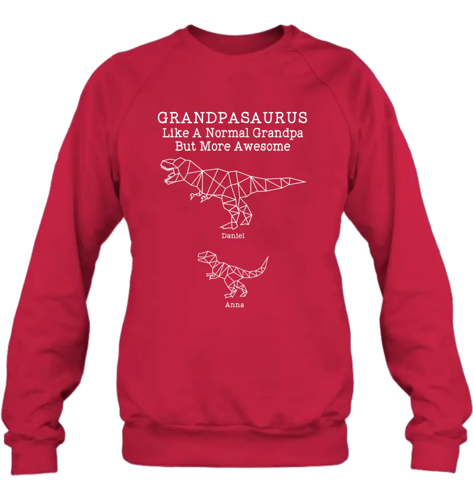 Personalized Dinosaur T-Shirt - Gift For Father's Day - Grandpasaurus Like A Normal Grandpa But More Awesome