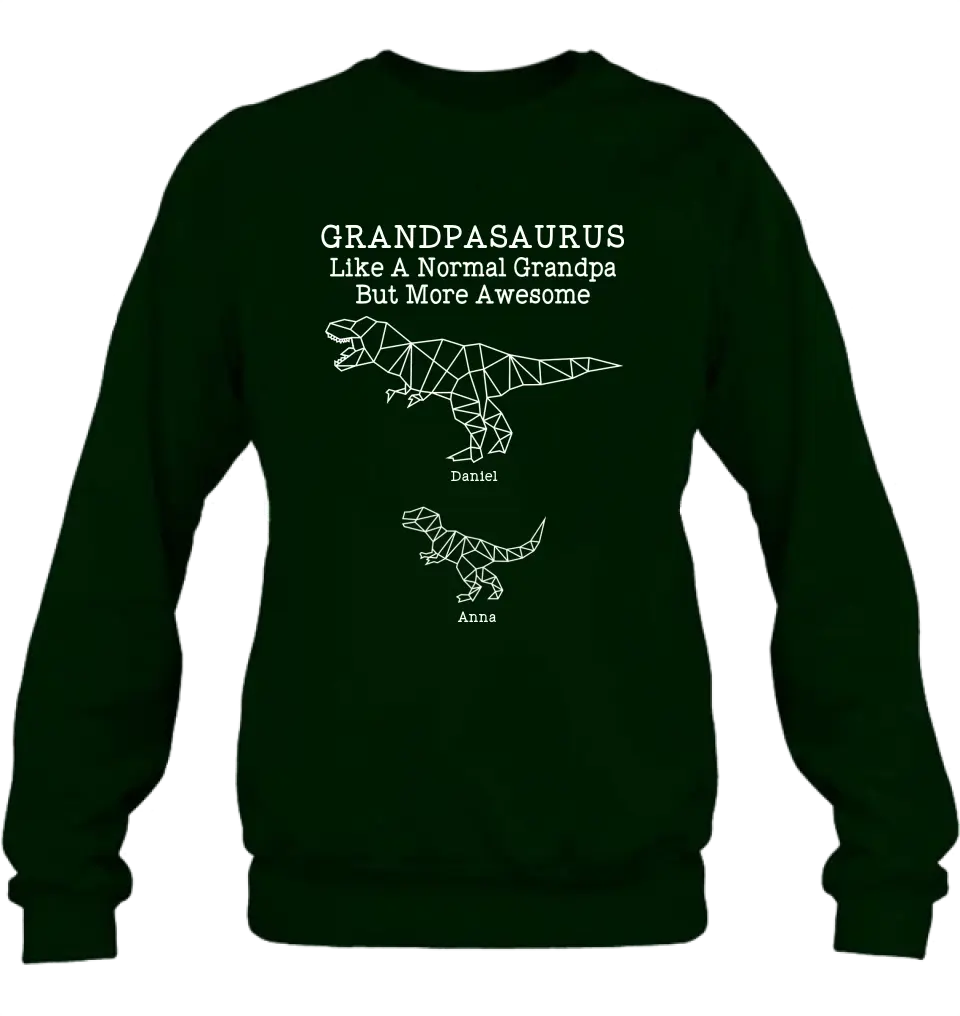 Personalized Dinosaur T-Shirt - Gift For Father's Day - Grandpasaurus Like A Normal Grandpa But More Awesome