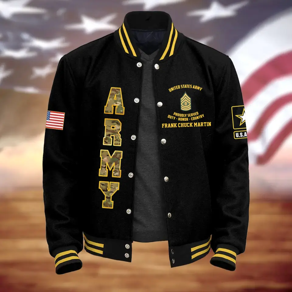 Custom Personalized Veteran Jacket - Gift Idea For Veteran/ Father's Day/ Birthday Gift - Proudly Served Duty Honor Country