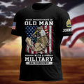 Custom Personalized Veteran T-shirt - Gift Idea For Veteran - Never Underestimate An Old Man With A Military Background
