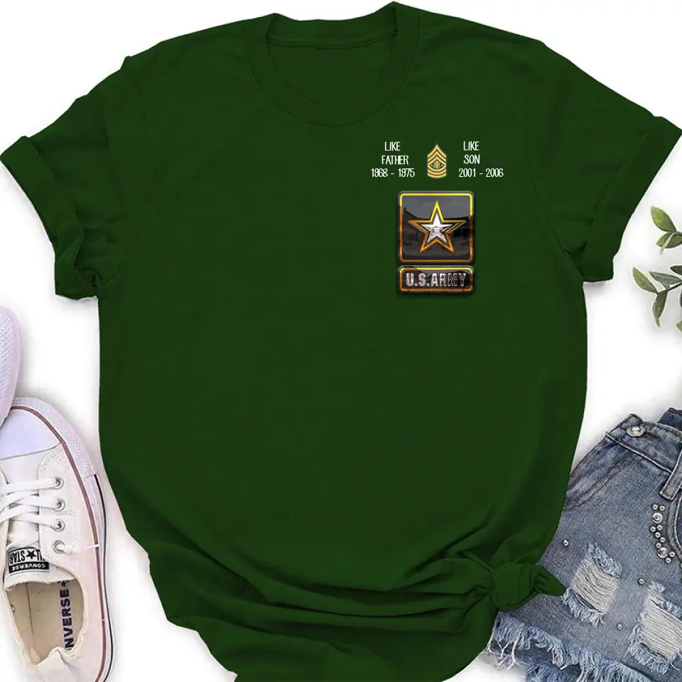 Personalized Veteran Shirt/Hoodie - Father's Day Gift Idea For Dad - Like Father Like Son