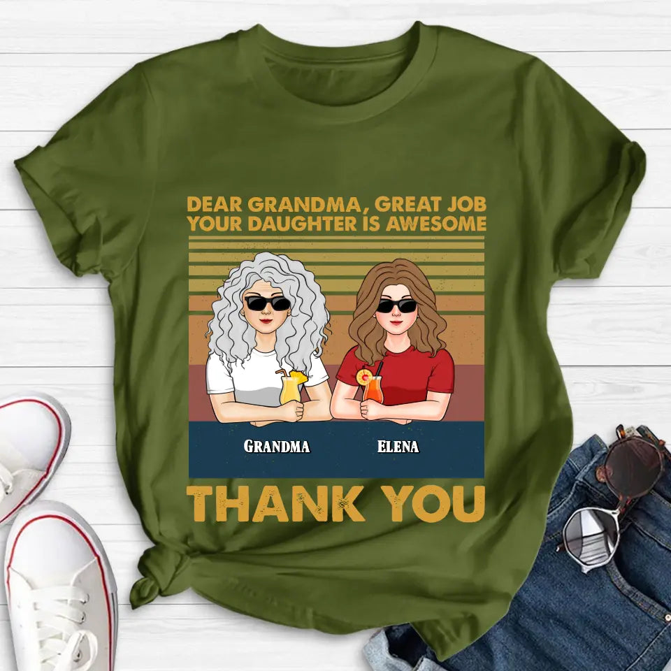 Personalized Grandma Shirt/Hoodie - Up to 4 Kids - Mother's Day Gift Idea For Grandma/Mom - Dear Grandma Great Job