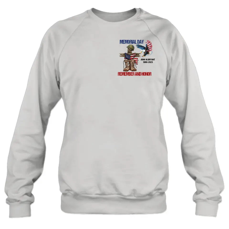 Personalized Memorial Day Shirt/Hoodie - Gift Idea for Memorial Day - Memorial Day Remember And Honor