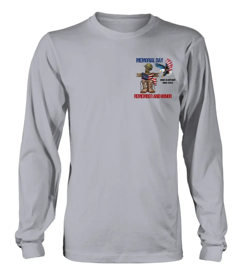 Personalized Memorial Day Shirt/Hoodie - Gift Idea for Memorial Day - Memorial Day Remember And Honor