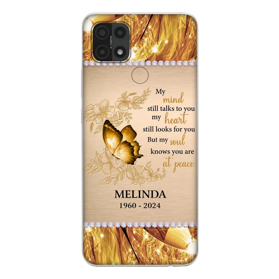 Custom Personalized Memorial Butterfly Phone Case - Memorial Gift Idea - My Mind Still Talks To You - Case for Xiaomi/ Huawei/ Oppo