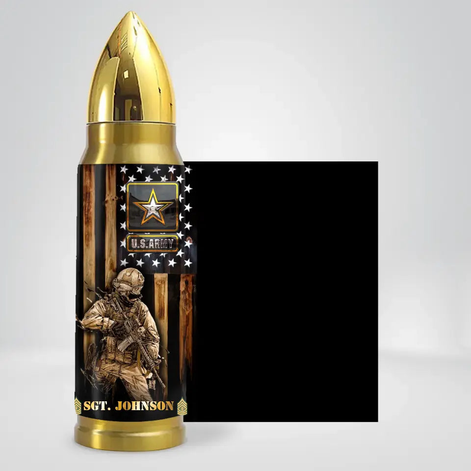 Personalized Veteran Bullet Tumbler - Gift Idea For Veteran/Father's Day