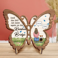 Personalized Memorial Pet Wooden Art - Adult/Couple with up to 4 Pets - Memorial Gift Idea for Dog/Cat/Rabbit Owners - Until The Day We Meet Again On The Rainbow Bridge