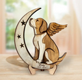 Personalized Beagle Sitting On Moon 2 Layered Wooden Art - Gift Idea for Dog Owners