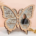 Personalized Memorial Butterfly 2 Layers Wooden Art - Upload Photo - Sympathy Gift For Loss Of Family Member - A Big Piece Of My Heart Lives In Heaven